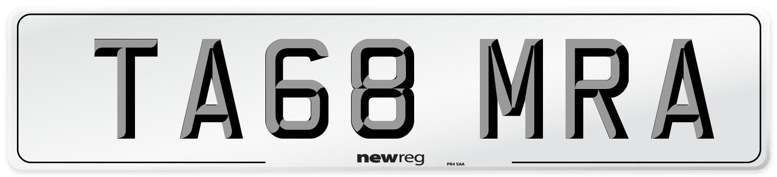 TA68 MRA Number Plate from New Reg
